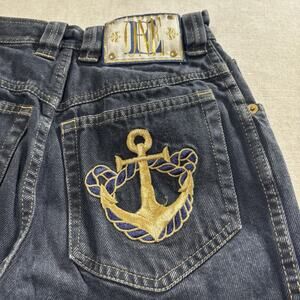 Vintage ESCADA by Margaretha Ley High Rise Jeans 80s Anchor Stars Nautical Sz 34
